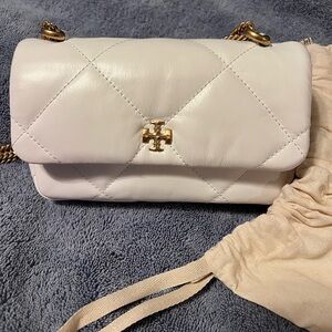 Tory Burch Cream Quilted Crossbody Bag